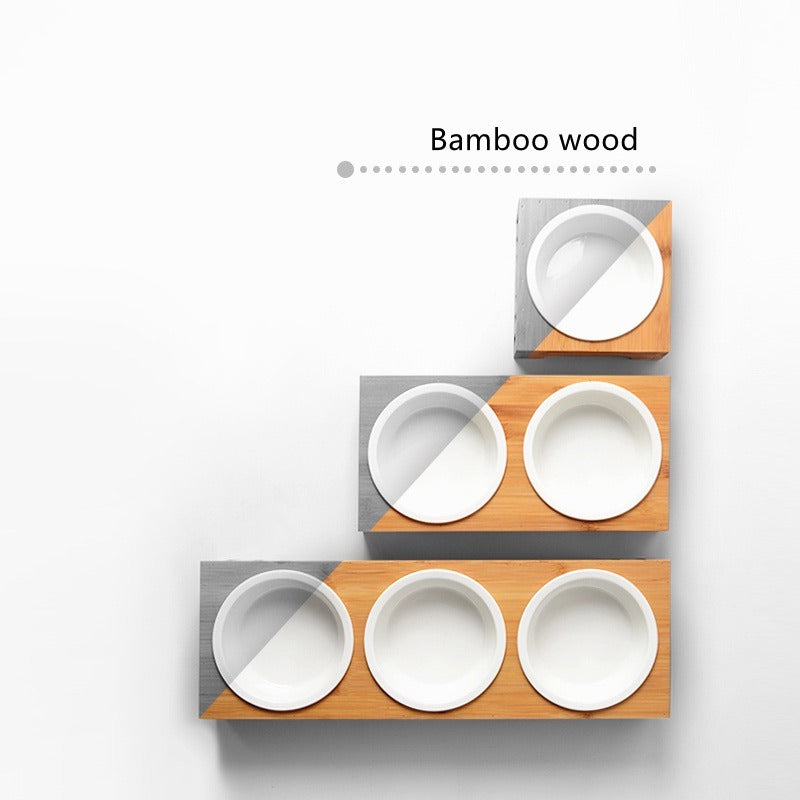 Bamboo Stand Cat Feeder