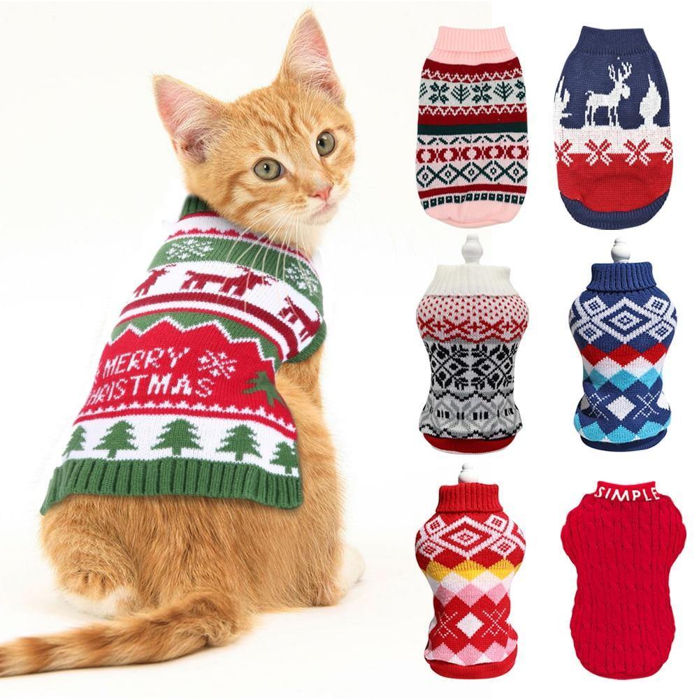 Printed Cat Sweater - The Meow Pet Shop