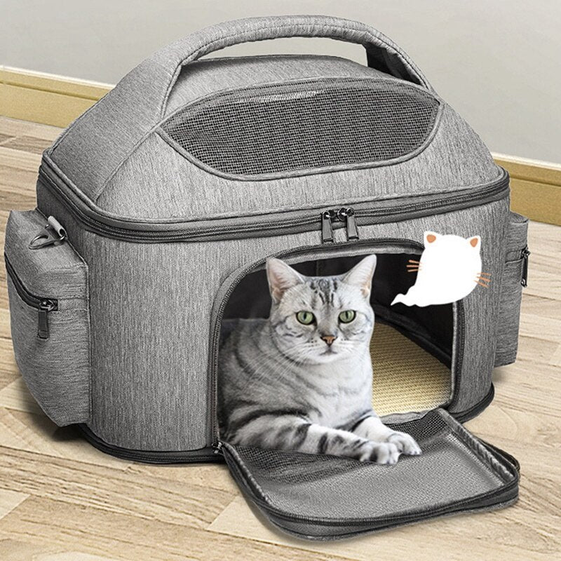 Grey Pet Travel Carrier