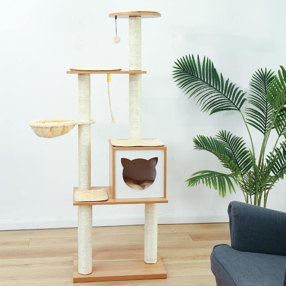Elegant Beige Cat Tree - The Meow Pet Shop