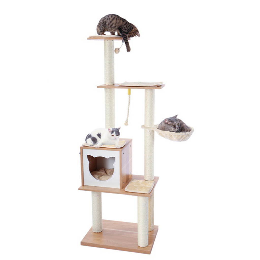 Elegant Beige Cat Tree - The Meow Pet Shop