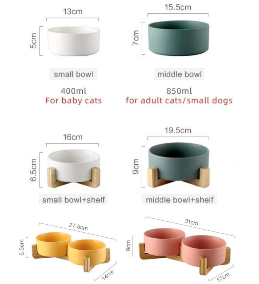 Ceramic Cat Bowl - The Meow Pet Shop