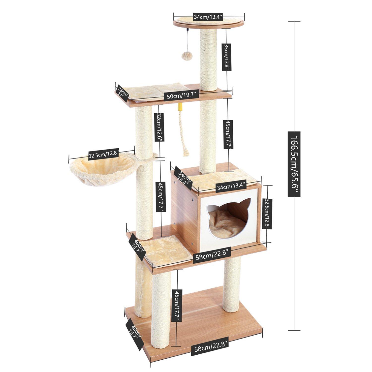 Elegant Beige Cat Tree - The Meow Pet Shop