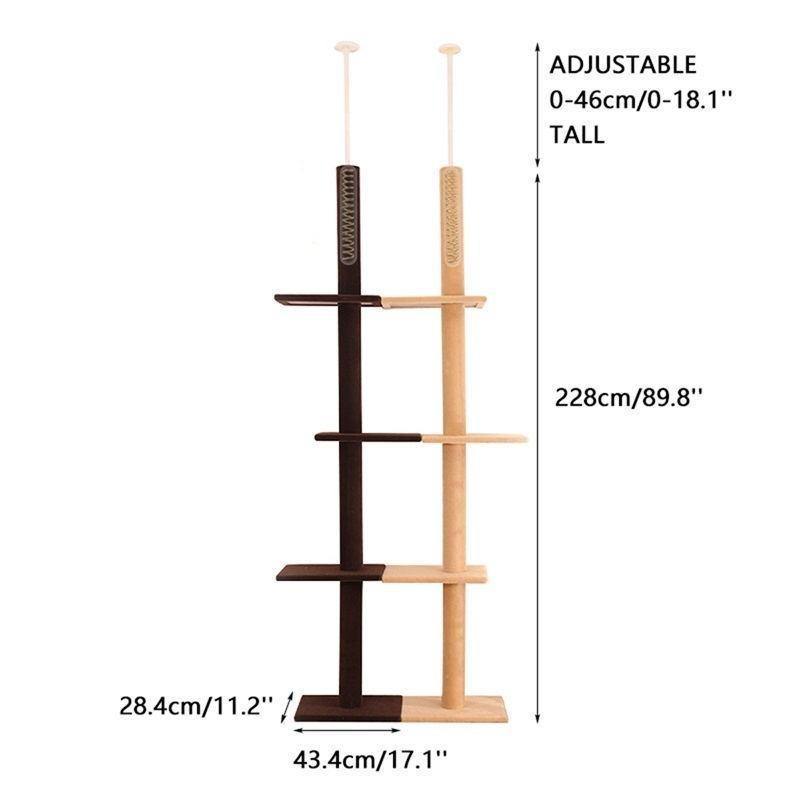 Adjustable Solid Cat Tower - The Meow Pet Shop