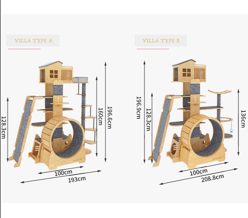 Luxury Cat Villa with Cat Treadmill
