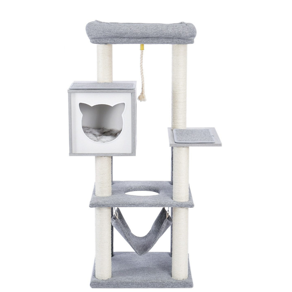 Clean Grey Cat Tree Tower