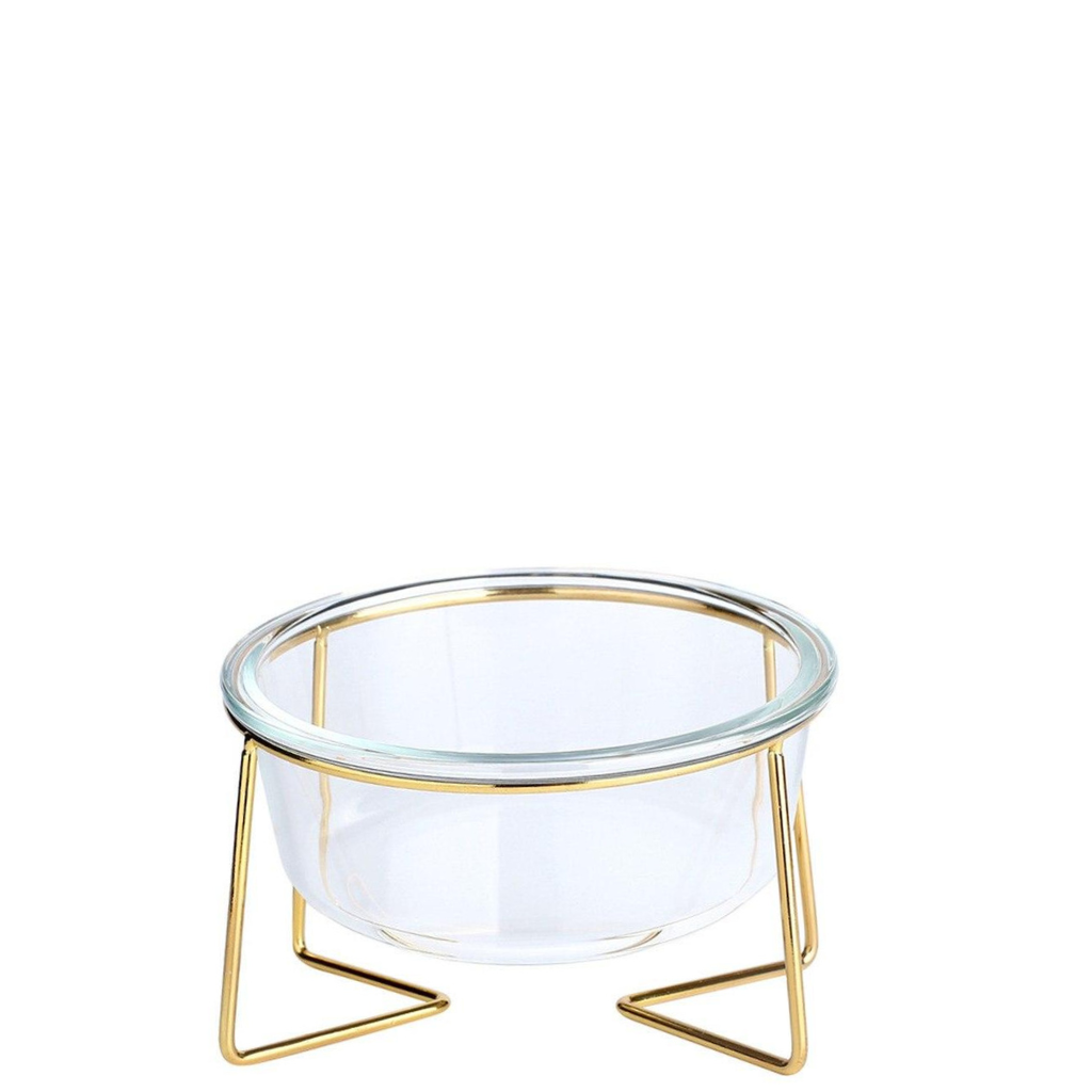 Single Glass Bowl with Gold Stand