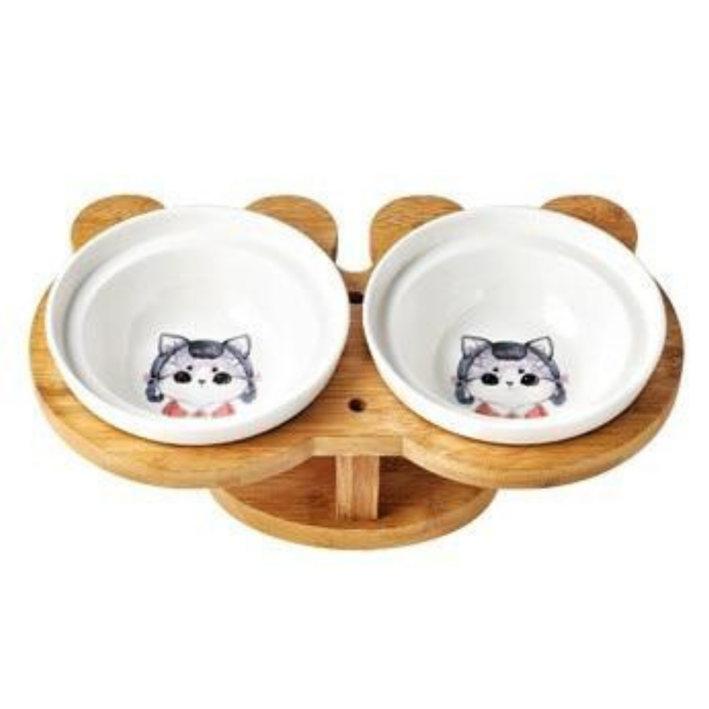 Bamboo Ceramic Bowl - The Meow Pet Shop