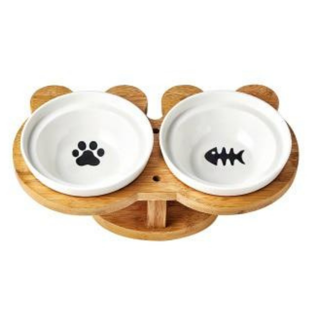 Bamboo Ceramic Bowl - The Meow Pet Shop
