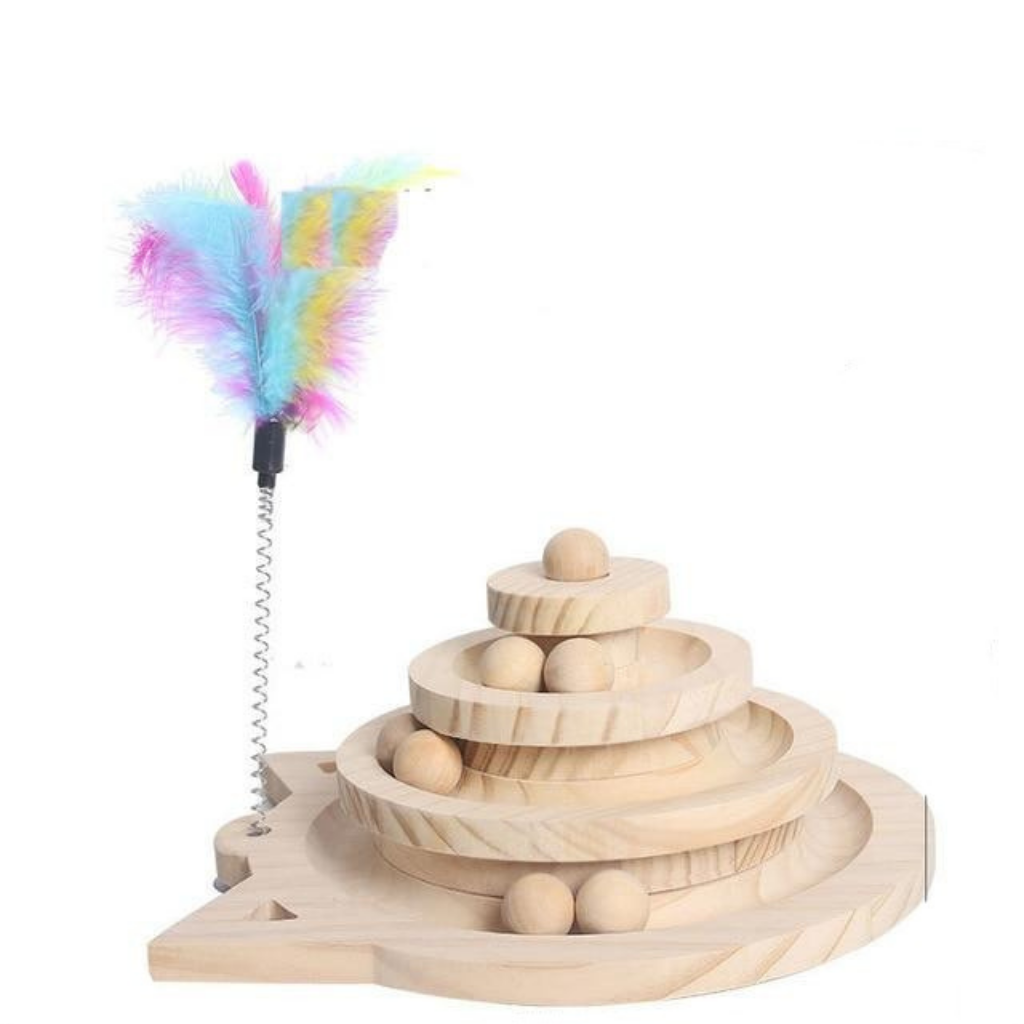 Wooden 2/3 Levels Cat Toy Tower