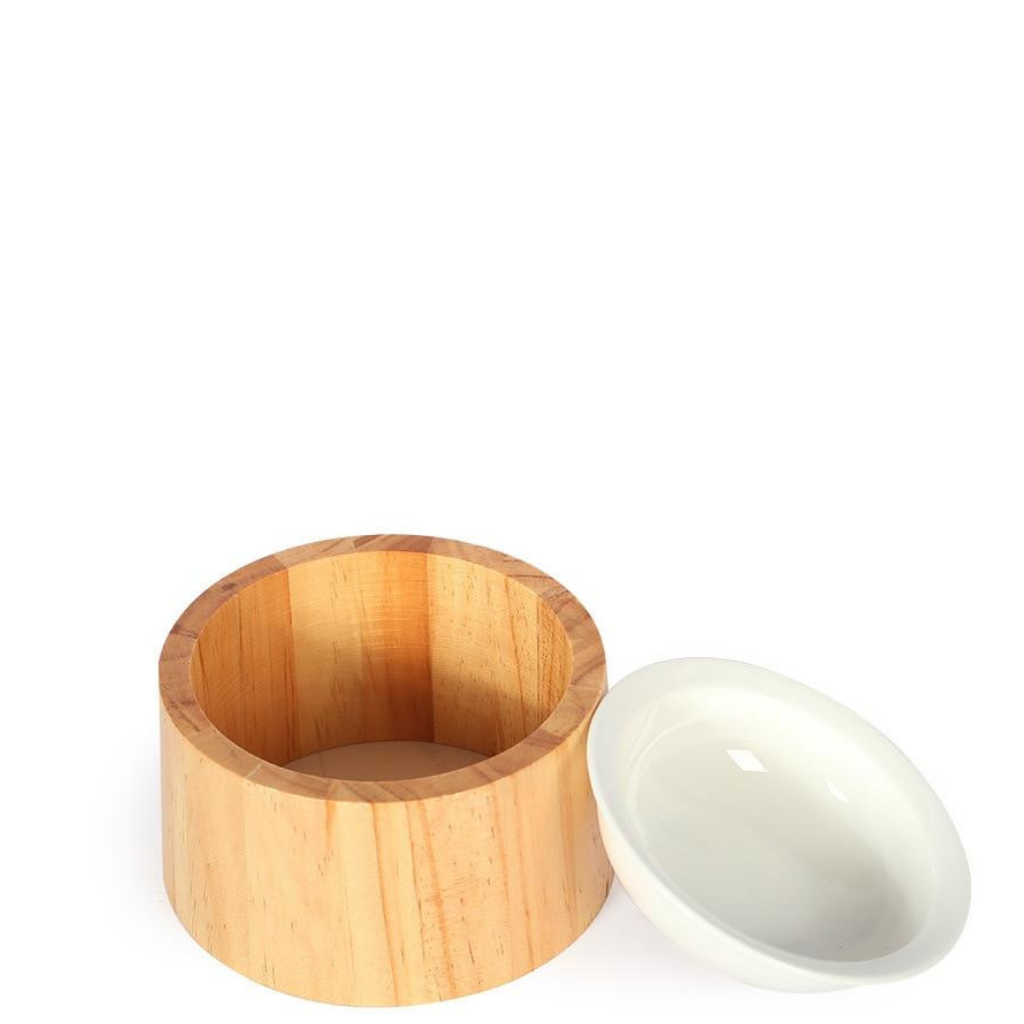 Single Cat Bowl with Bamboo Stand