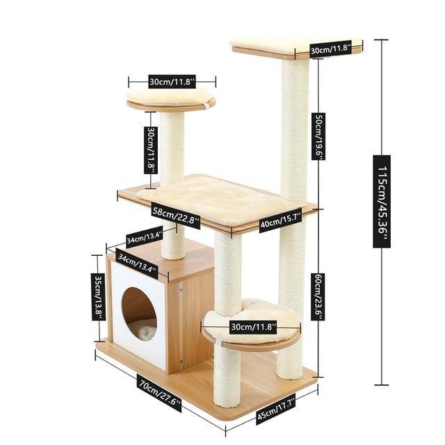 Wooden Cat Condo - The Meow Pet Shop