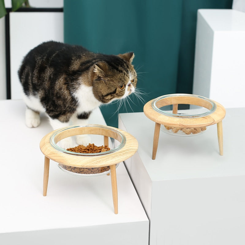 Ceramic Adjustable Elevated Cat Bowl