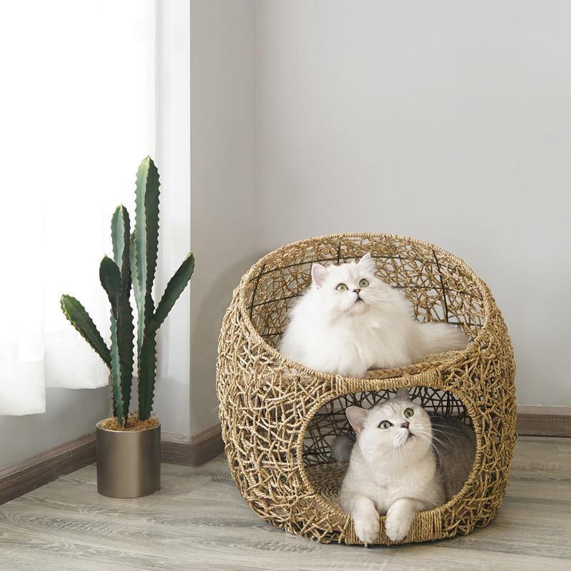 Rattan Cat Nest - The Meow Pet Shop