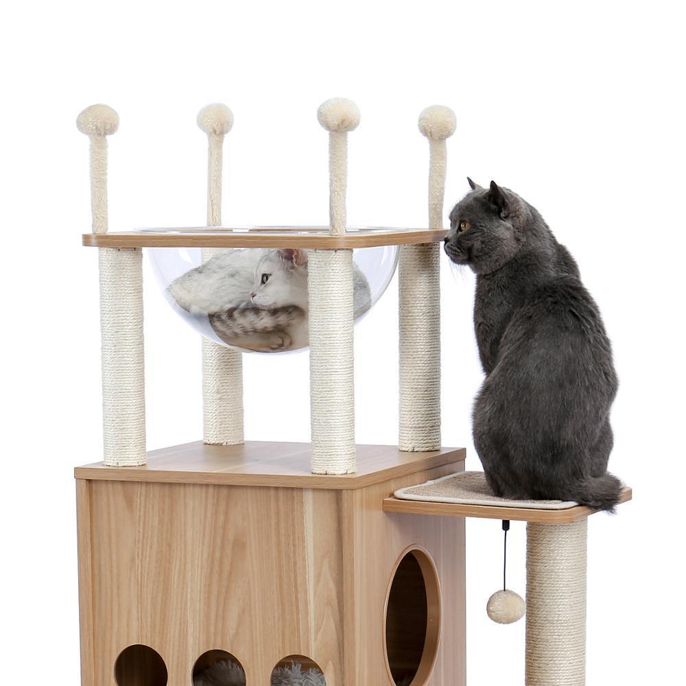 Wooden Cat Castle - The Meow Pet Shop