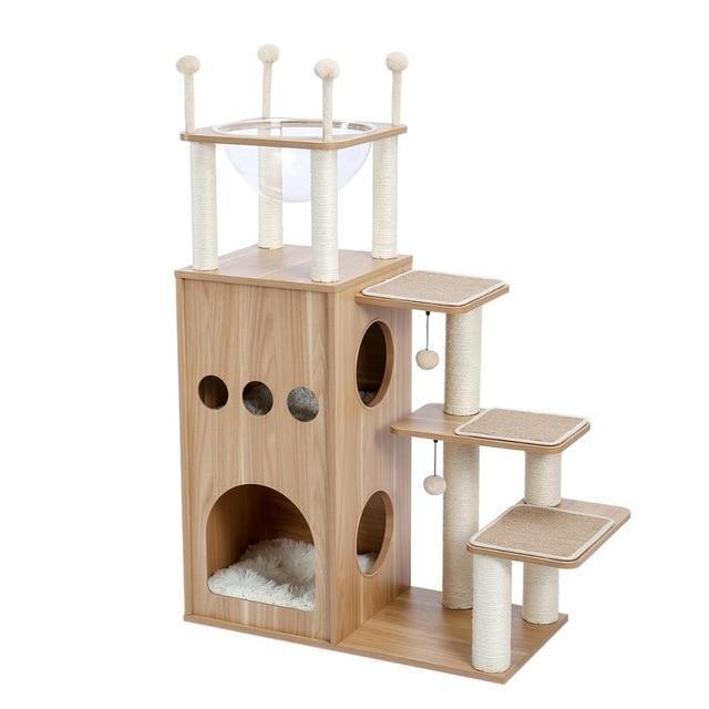Wooden Cat Castle - The Meow Pet Shop