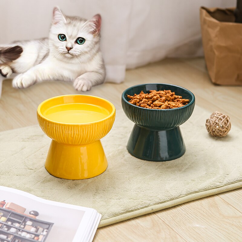 Rounded Ceramic Cat Bowl