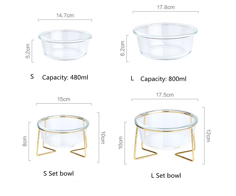 Single Glass Bowl with Gold Stand