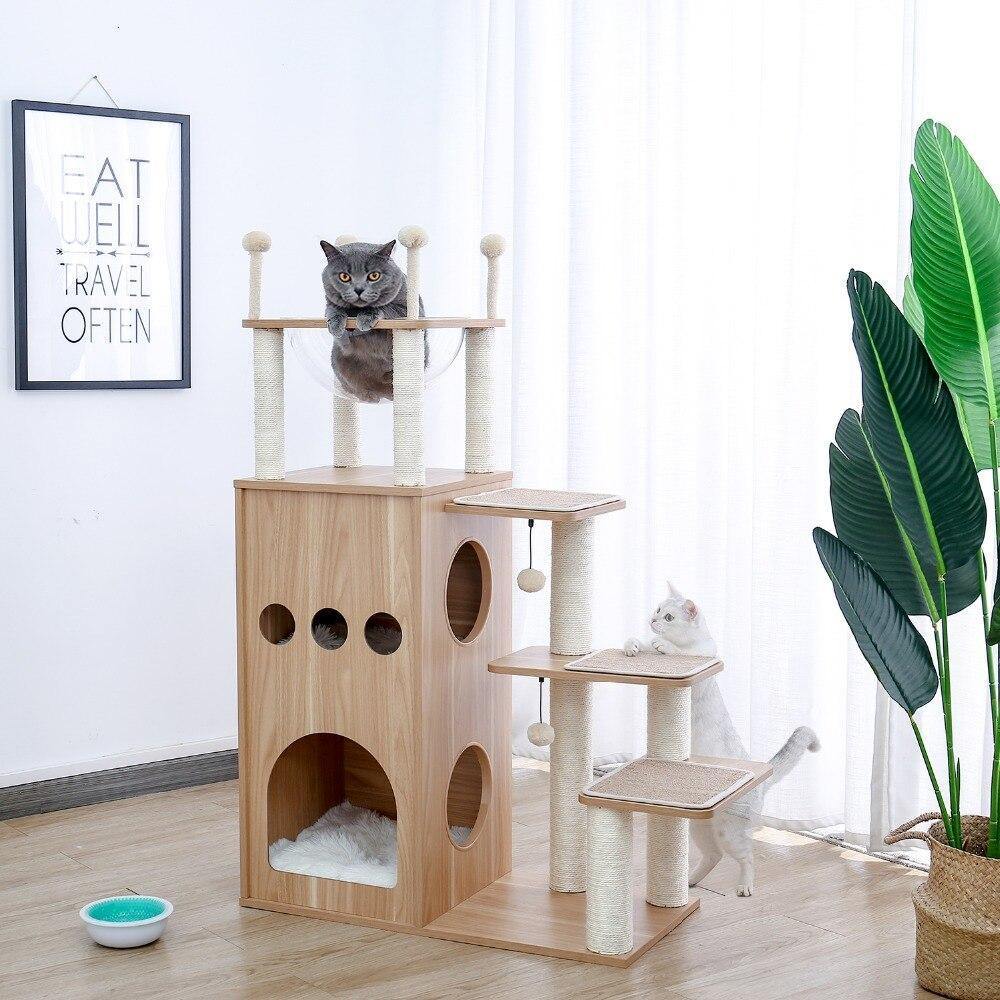 Wooden Cat Castle - The Meow Pet Shop