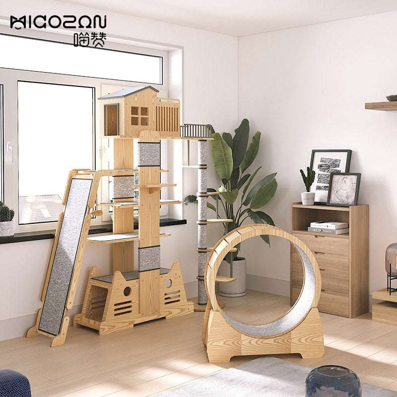 Luxury Cat Villa with Cat Treadmill