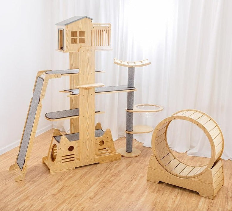 Luxury Cat Villa with Cat Treadmill