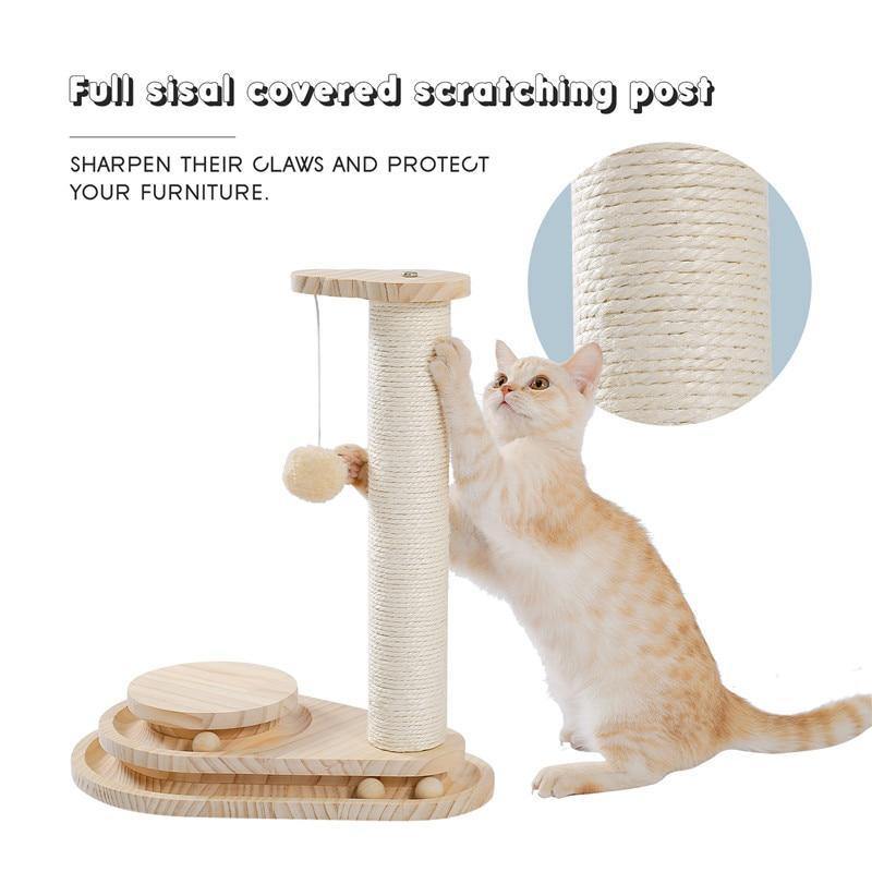 Interactive Wooden Cat Toy - The Meow Pet Shop