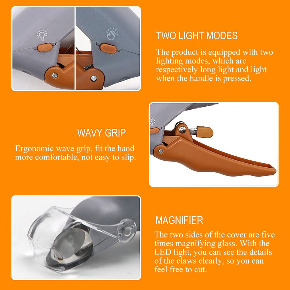 Professional Pet Nail Scissors with LED Light