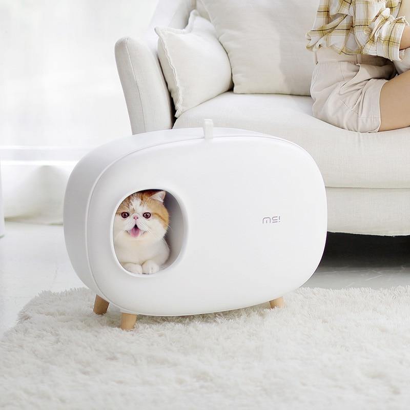 Semi-Closed Cat Litter Box - The Meow Pet Shop