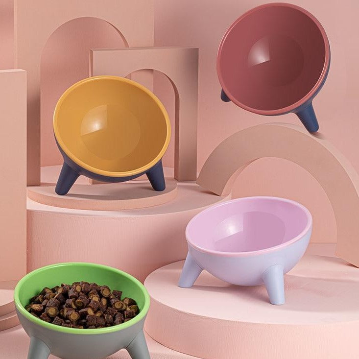 Tilted Cat Dish with Legs