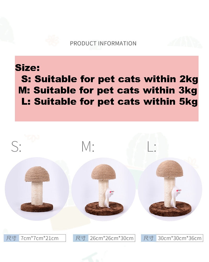 Small Mushroom Cat Scratching Post