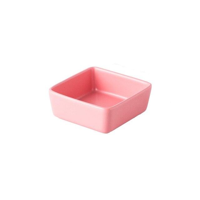 Square Cat Bowl with Bamboo Stand