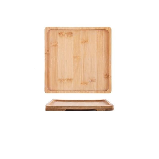 Square Cat Bowl with Bamboo Stand