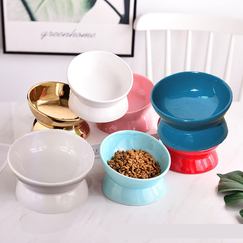 Golden Ceramic Cat Bowl