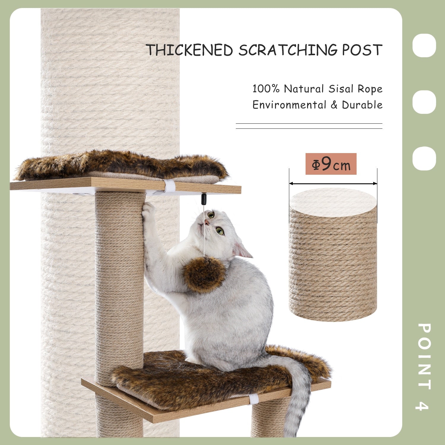 Wooden Cat Tower Scratching Post