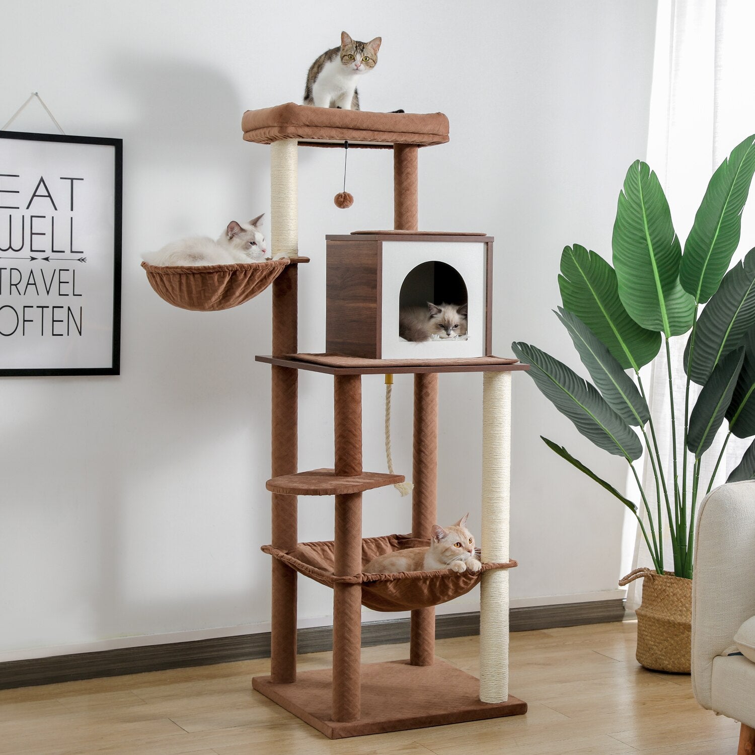 Large Brown Cat Climbing Frame