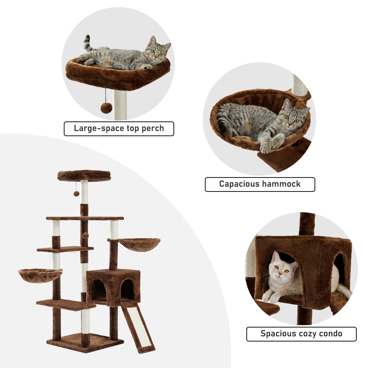 Large Cat Tower with Hammocks